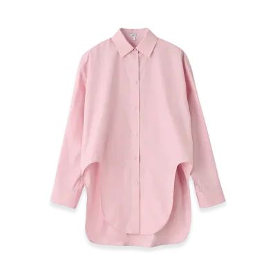 LOEWE Women's Long Sleeve Regular Collar Shirt "Pink"