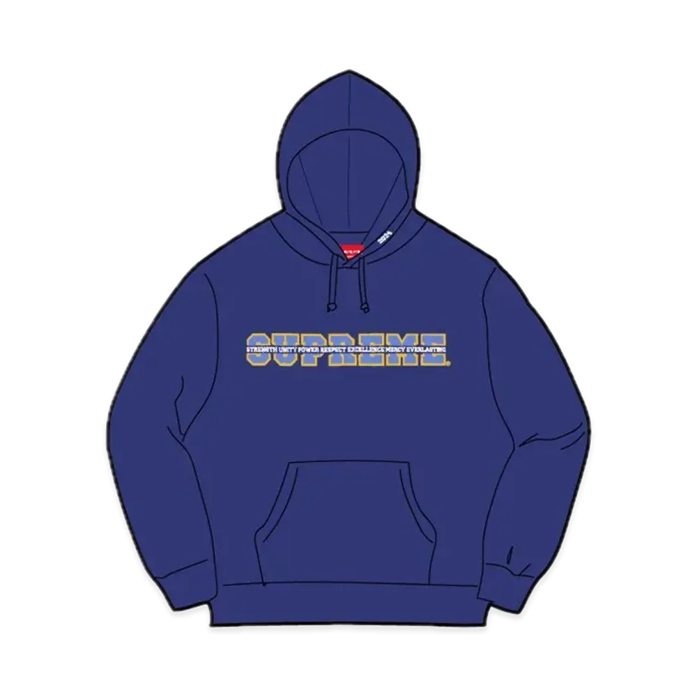 Supreme Collegiate Acronym Hooded Sweatshirt "Blue"