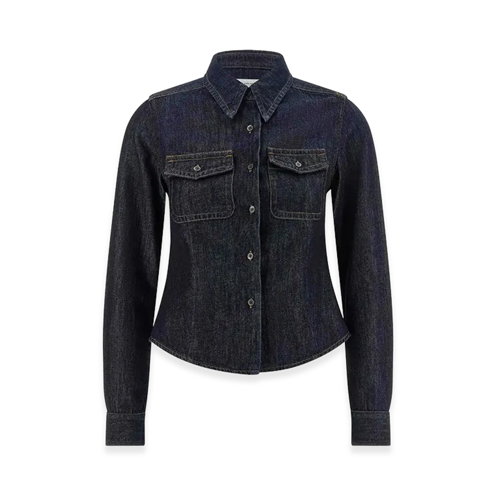 DRIES VAN NOTEN Women's Cellie Den Shirt "Blue"