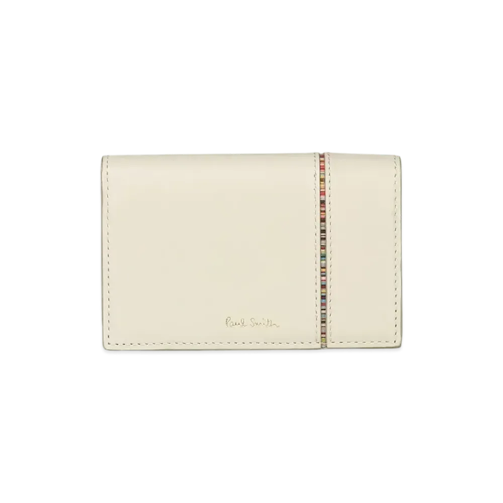 Paul Smith Signature Stripe Inverted Business Card Holder "Ivory"