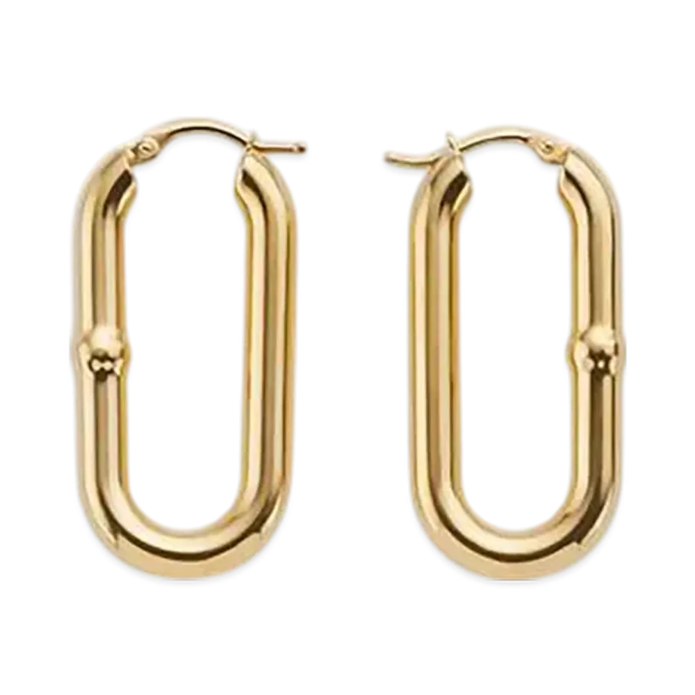 Bottega Veneta Chain Hoop Earrings "Yellow Gold"