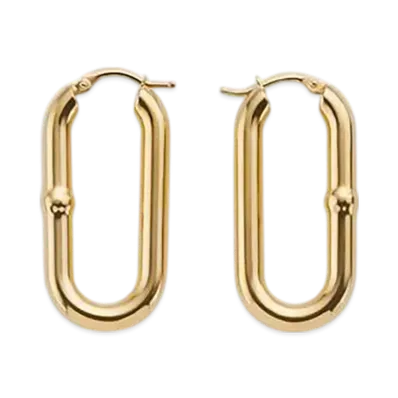 Bottega Veneta Chain Hoop Earrings "Yellow Gold"