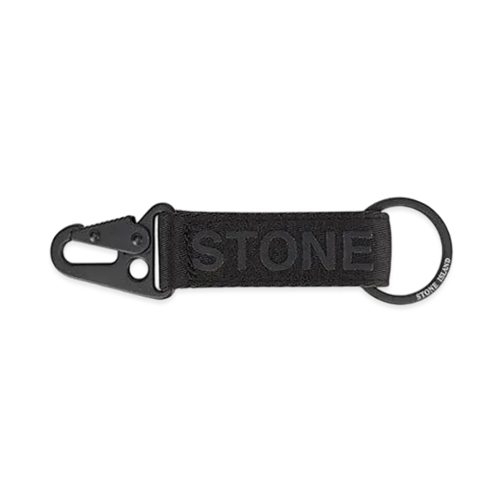 Stone Island 95064 NYLON POLYESTER TAPE WITH S.I. LETTERING "Black"