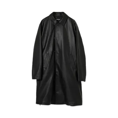 UNDERCOVER Cowhide Leather Balmacaan Coat "Black"