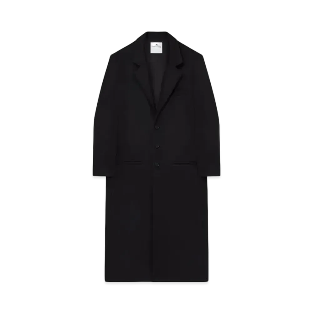 Courreges Tailored Wool Long Coat "Black"