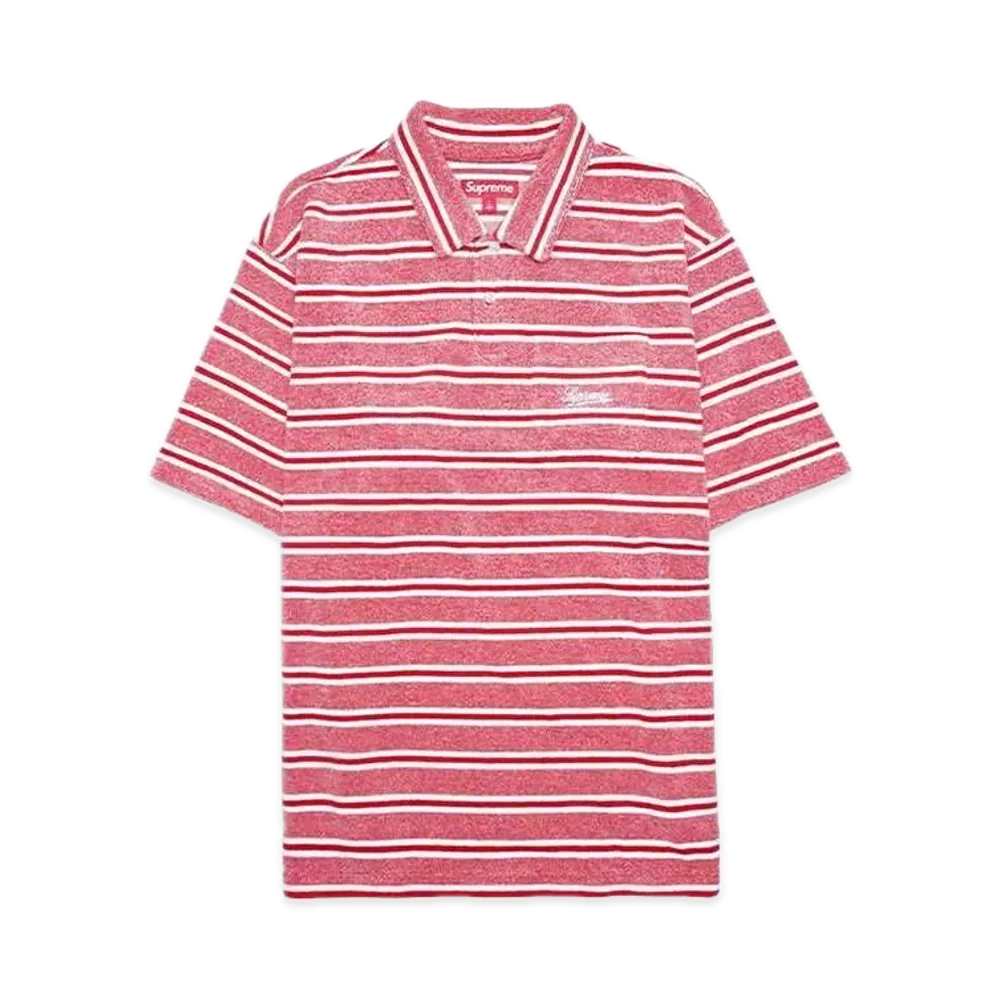 Supreme Stripe Terry S/S Polo "Red"