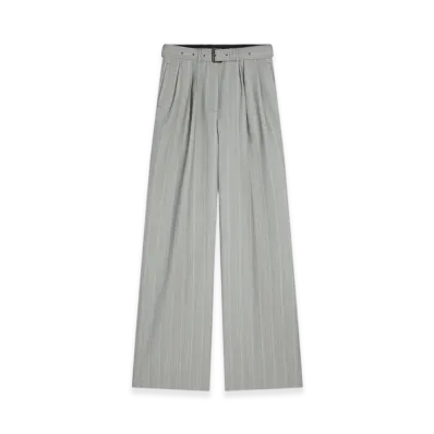 DRIES VAN NOTEN Women's Belted Wool Trousers "Green"