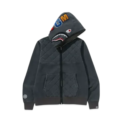 A BATHING APE A Rising Bape Military A BATHING APE Shark Full Zip Hoodie "Black"