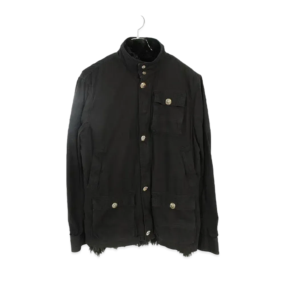 Chrome Hearts Cherry Bomb Lining Alpaca Fur Cross Button Military Jacket "Black"