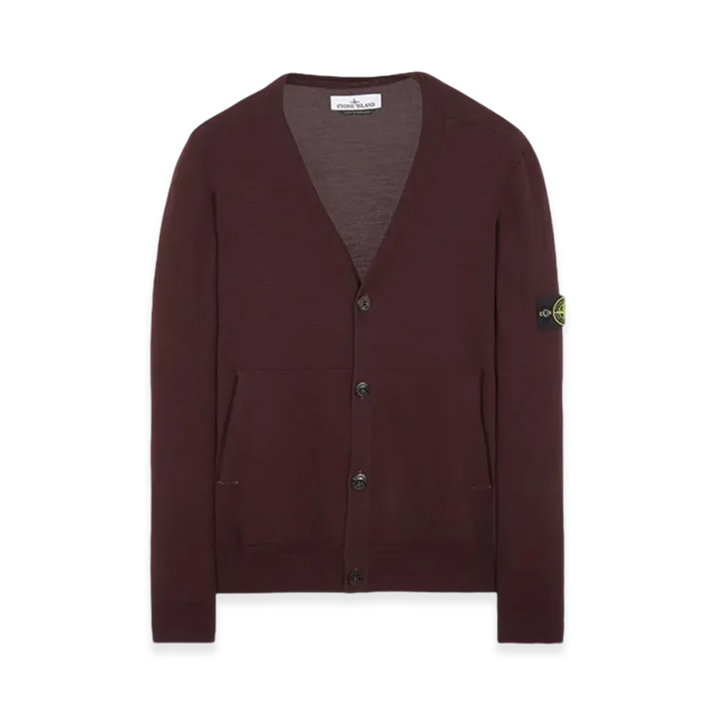 Stone Island 511C4 Pure Light Wool Knit Cardigan - 23FW "Dark Burgundy"
