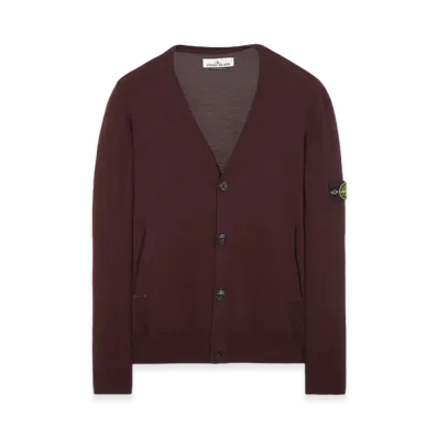Stone Island 511C4 Pure Light Wool Knit Cardigan - 23FW "Dark Burgundy"