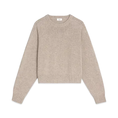 CELINE Crew Neck Sweater In Seamless Cashmere "Sand"