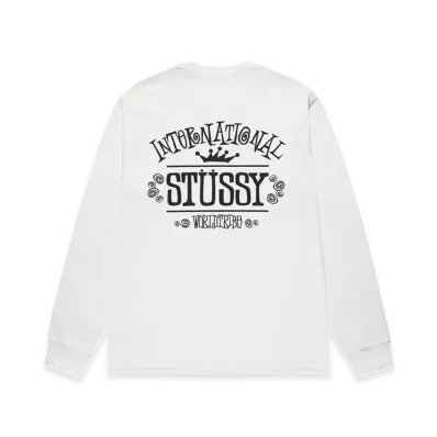 Stussy Worldwide Pigment Dyed LS Tee "Natural"