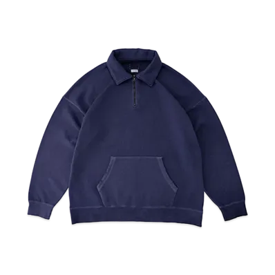 visvim JUMBO SWEAT ZIP P.O. (UNEVEN DYE) "Navy"