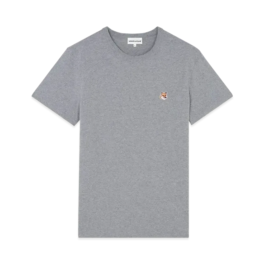 Maison Kitsune Fox Head Patch Regular T-shirt "Dark Grey Melange"