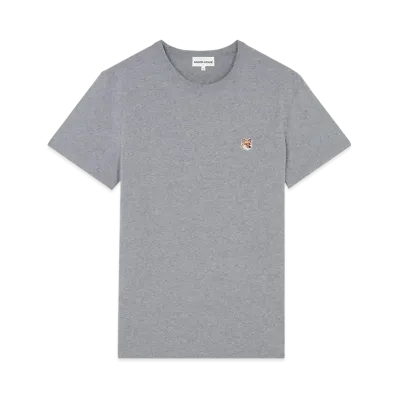 Maison Kitsune Fox Head Patch Regular T-shirt "Dark Grey Melange"