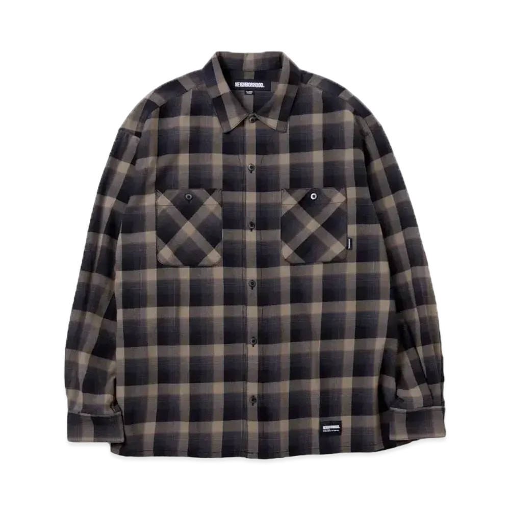NEIGHBORHOOD Half Hombre Check Shirt LS "Beige"