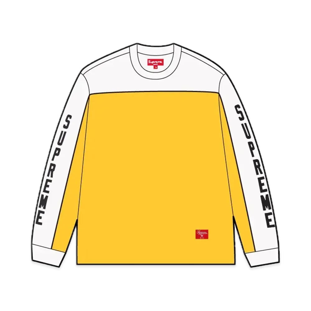 シュプリーム パネル パイピング エルエス トップ "イエロー"