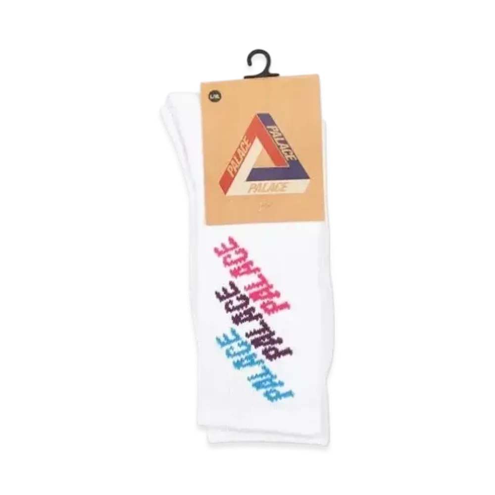 PALACE Repeat Font Sock "White"