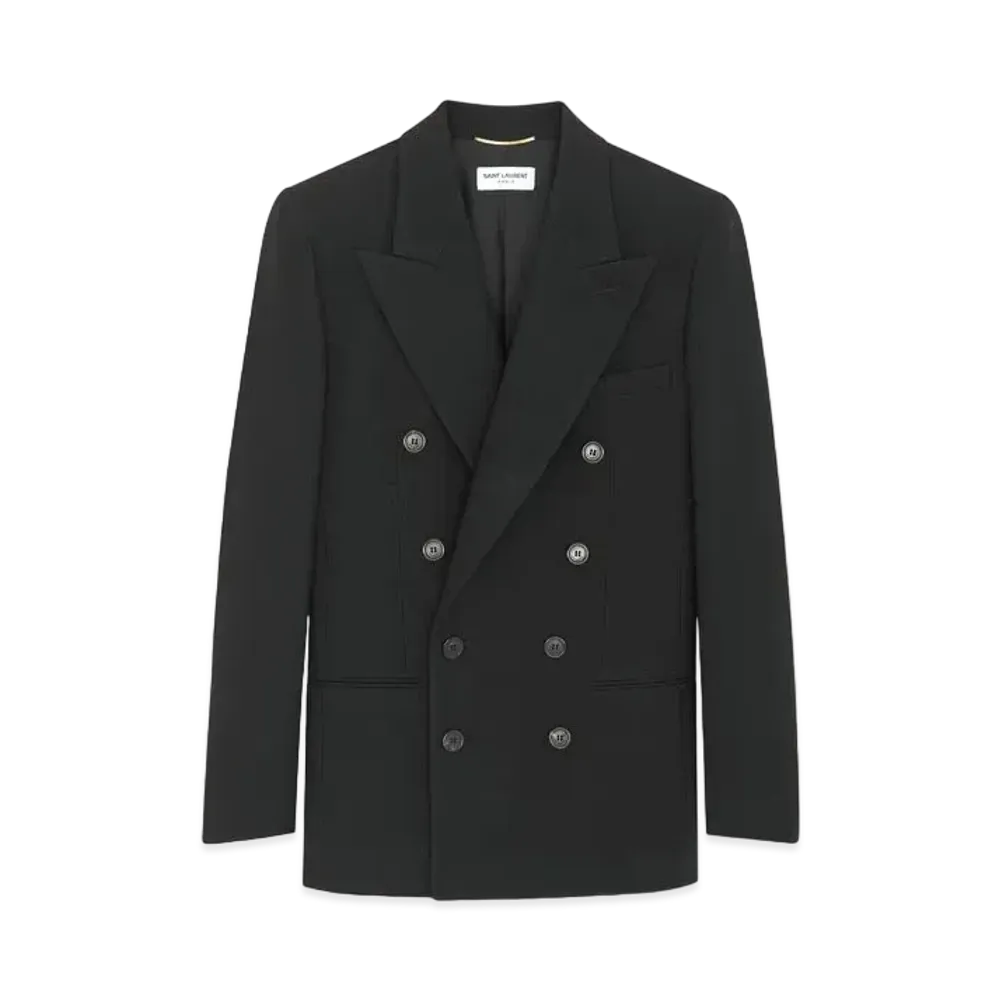 Saint Laurent Women's Jacket in Wool Gabardine "Black"