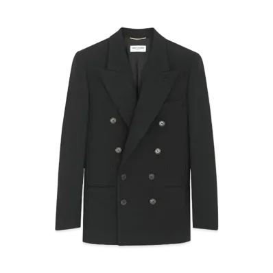 Saint Laurent Women's Jacket in Wool Gabardine "Black"