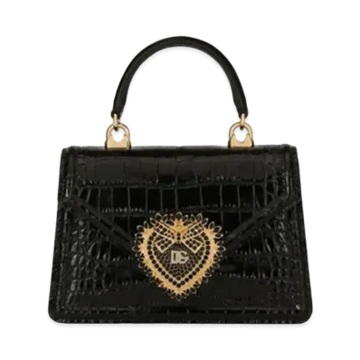Dolce&Gabbana Dviting Bag Small Shiny Alligator "Black"