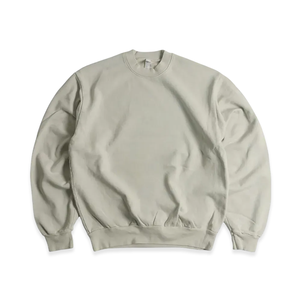 Los Angeles Apparel 14OZ Heavy Fleece Crew Neck Sweatshirt Special Order Overdyed "Cement"