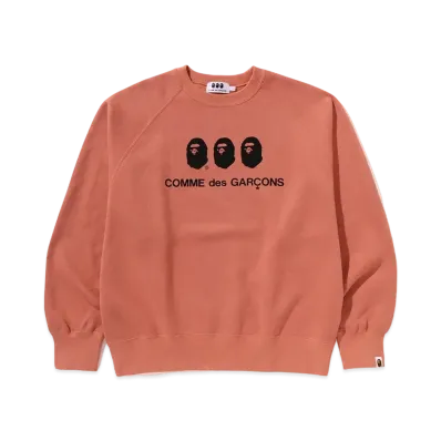A BATHING APE x COMME des GARCONS Crewneck Sweatshirt "Orange"