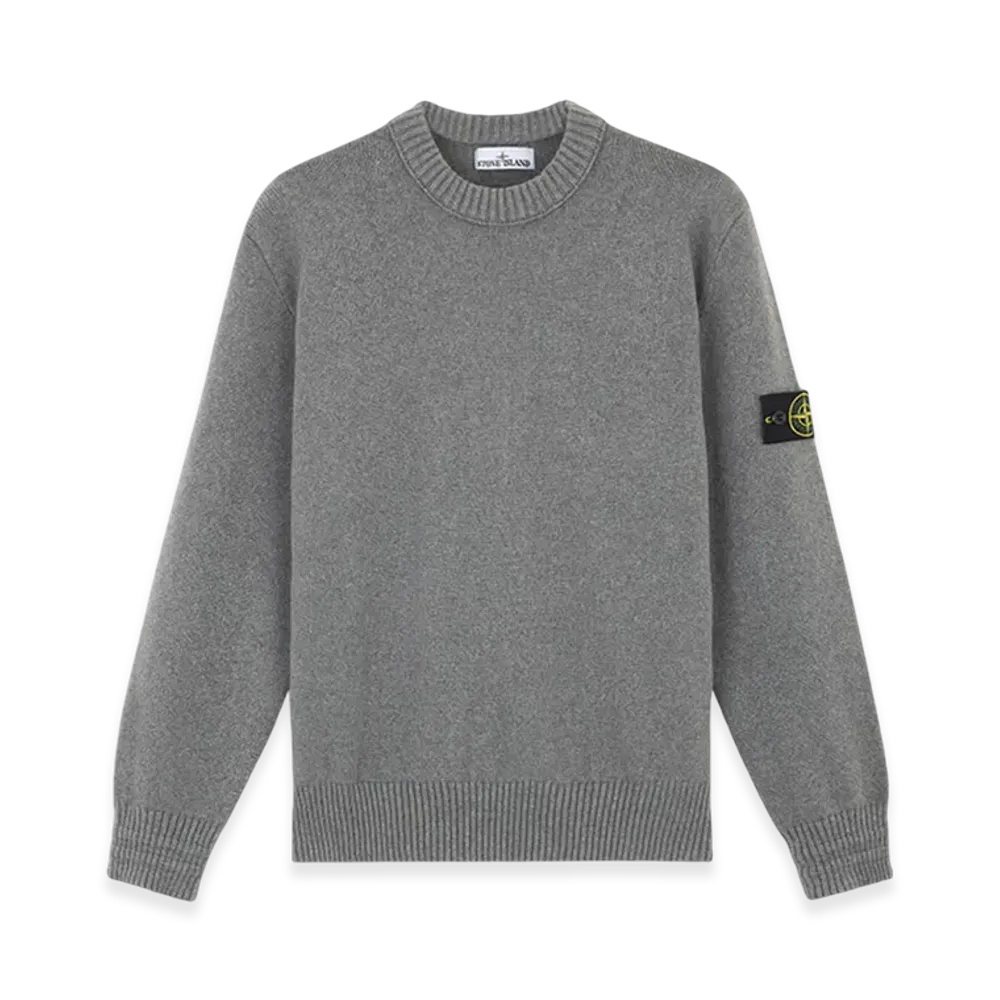 Stone Island 506A2 Winter Cotton Loose Fit Crewneck Sweater - 24FW "Dust Grey Melange"