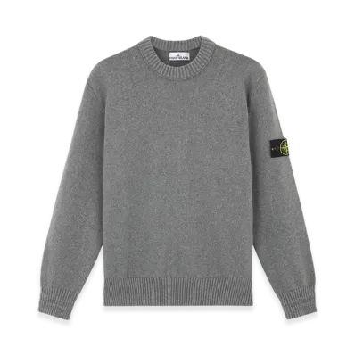 Stone Island 506A2 Winter Cotton Loose Fit Crewneck Sweater - 24FW "Dust Grey Melange"