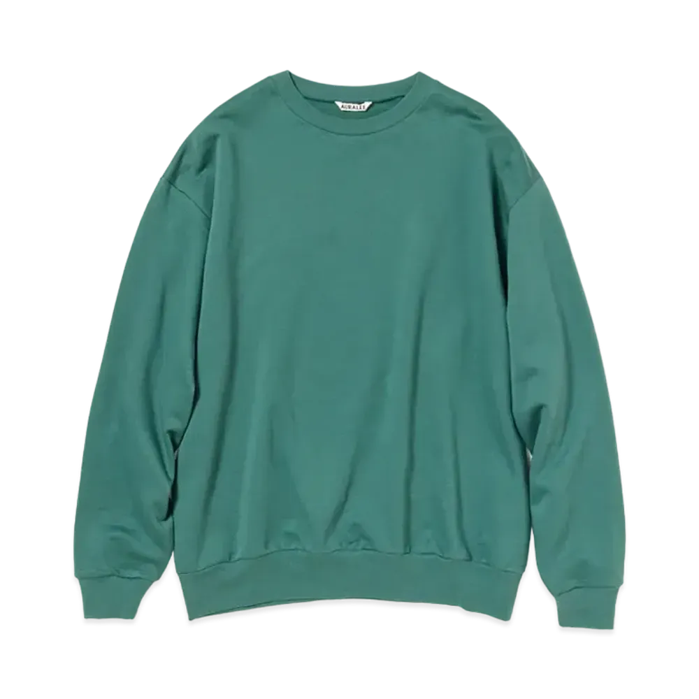 AURALEE ELASTIC HIGH GAUGE SWEAT P/O "Dark Green"