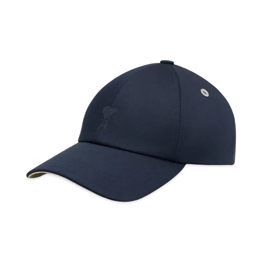 AMI PARIS Amidoucourt Embroidered Cap "BleuMarine/Gingembre"
