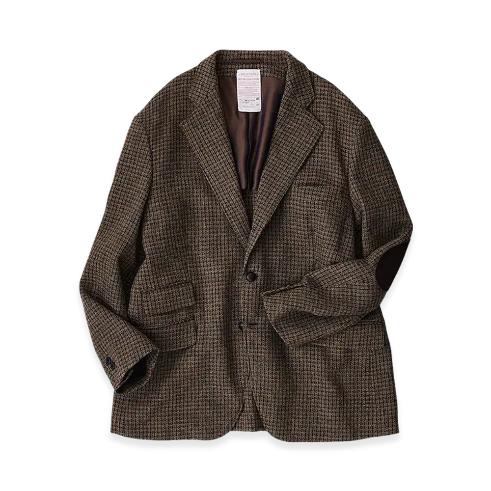 NICENESS Blunstone Shetland Check Shooting Jacket "Khaki"