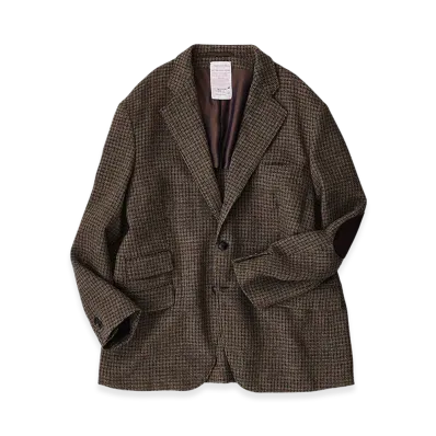 NICENESS Blunstone Shetland Check Shooting Jacket "Khaki"