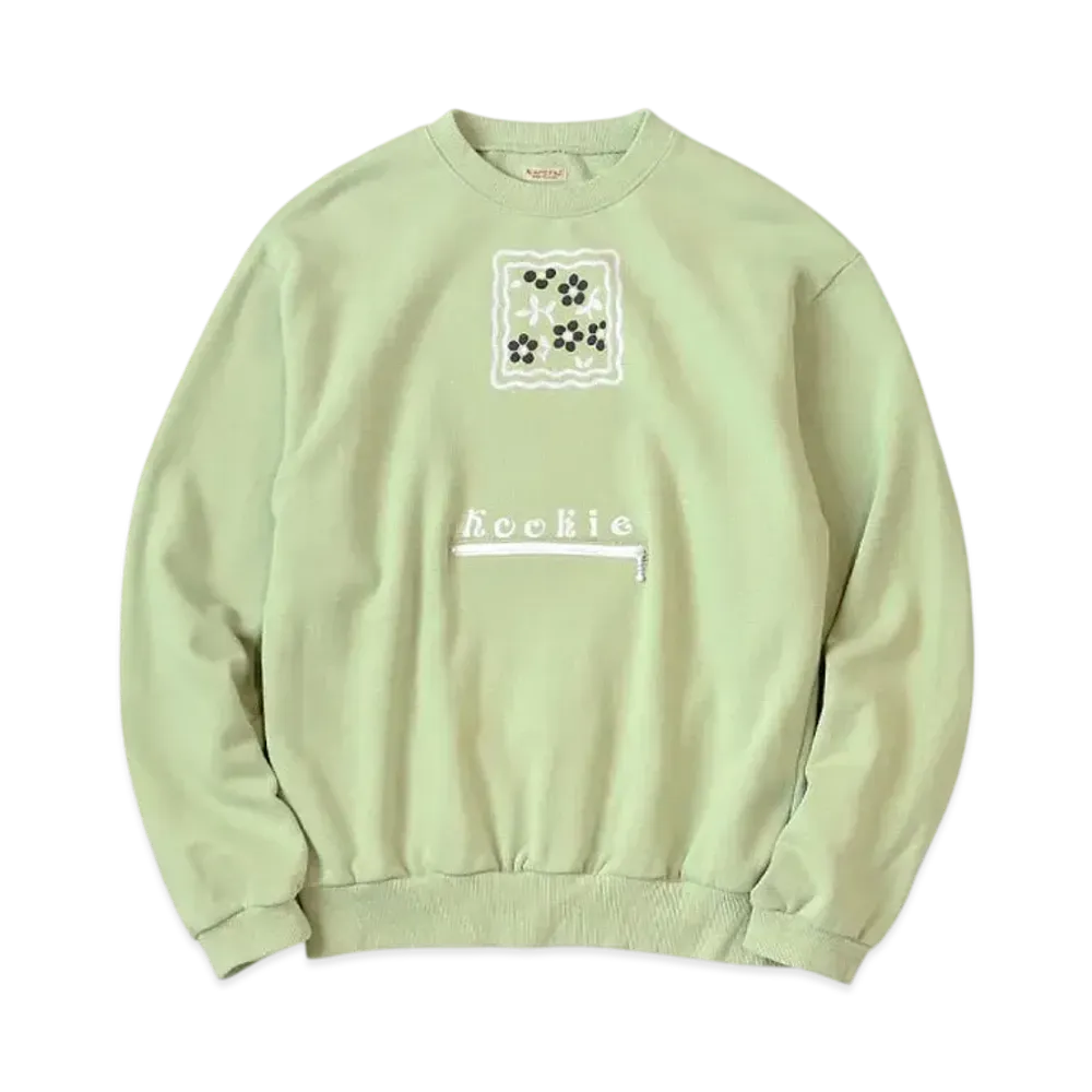KAPITAL 30/- Fleece Cookie Pocket Crew Sweat "Mint"