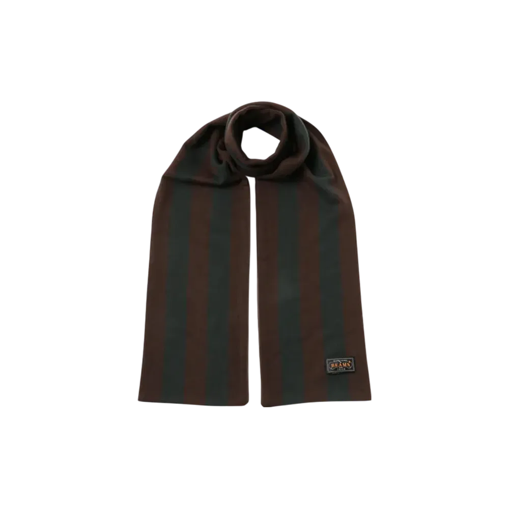 BEAMS Cashmere School Scarf "BrownGreen"