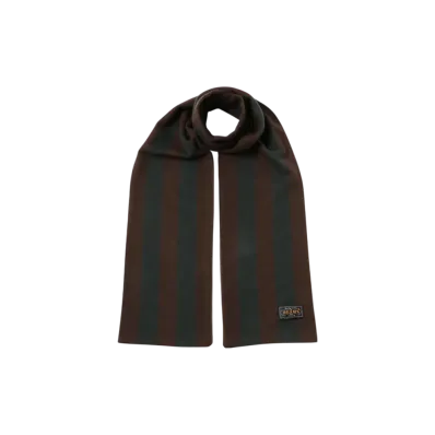 BEAMS Cashmere School Scarf "BrownGreen"