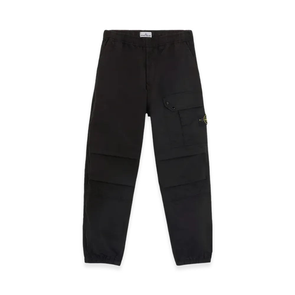 Stone Island 32910 Supima Cotton Twill Stretch TC Loose Fit Jogger Cargo Pants - 24FW "Black"