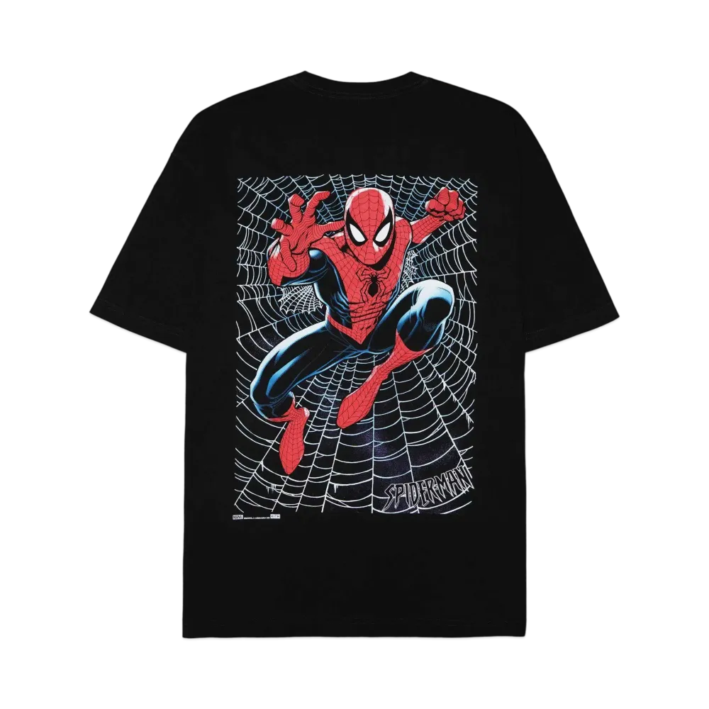 Marvel x Kith Spider-Man Web Logo Tee "Black"