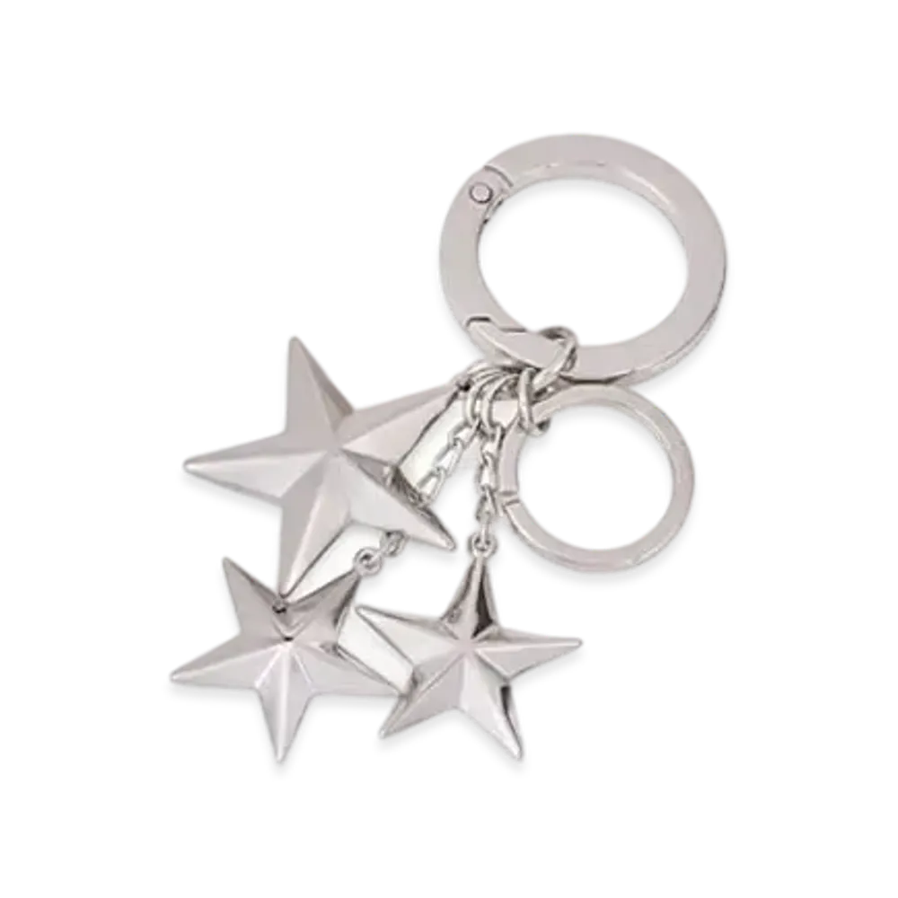 Jimmy Choo WESTLEY Metal Star Key Ring "Silver"