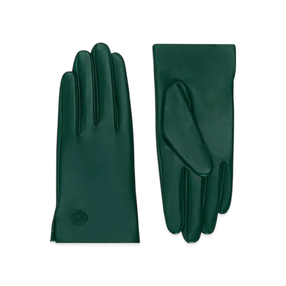 ZARA x SOSHIOTSUKI Women's Embroidered Leather Gloves "Green"