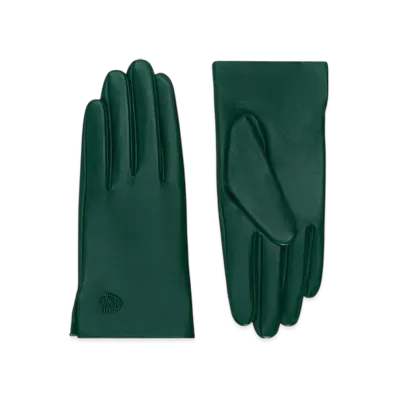 ZARA x SOSHIOTSUKI Women's Embroidered Leather Gloves "Green"