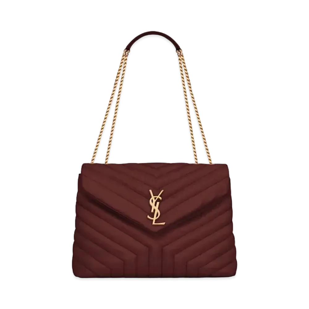 Saint Laurent Loulou Medium In Matelasse Y Leather "Rouge Legion"
