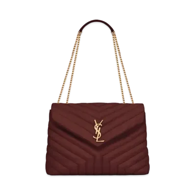 Saint Laurent Loulou Medium In Matelasse Y Leather "Rouge Legion"