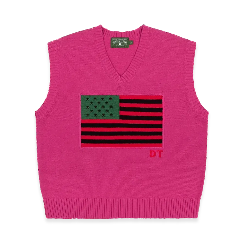 DENIM TEARS African-Americana Vest "Pink"