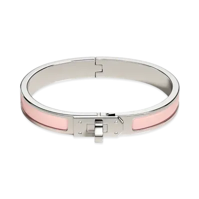 Hermes Mini Clic Kelly Bracelet "Rose Candeur/Palladium"