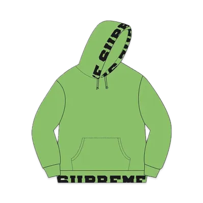 Supreme Cropped Logos Hooded Sweatshirt "Green"