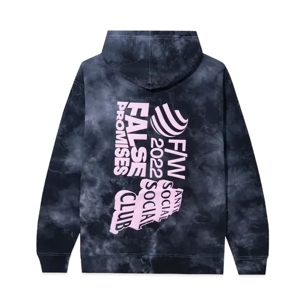 ANTI SOCIAL SOCIAL CLUB FW22 False Promises Tie Dye Hoody "Black"