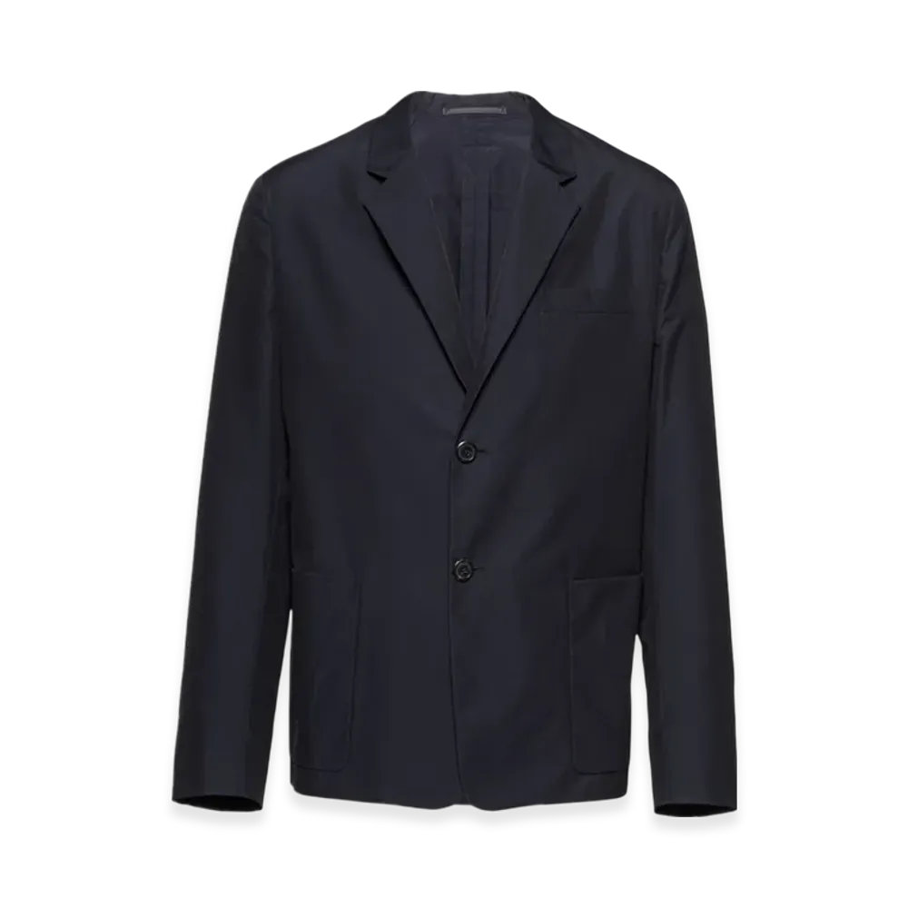 PRADA Single-Breasted Cotton Jacket "Navy"