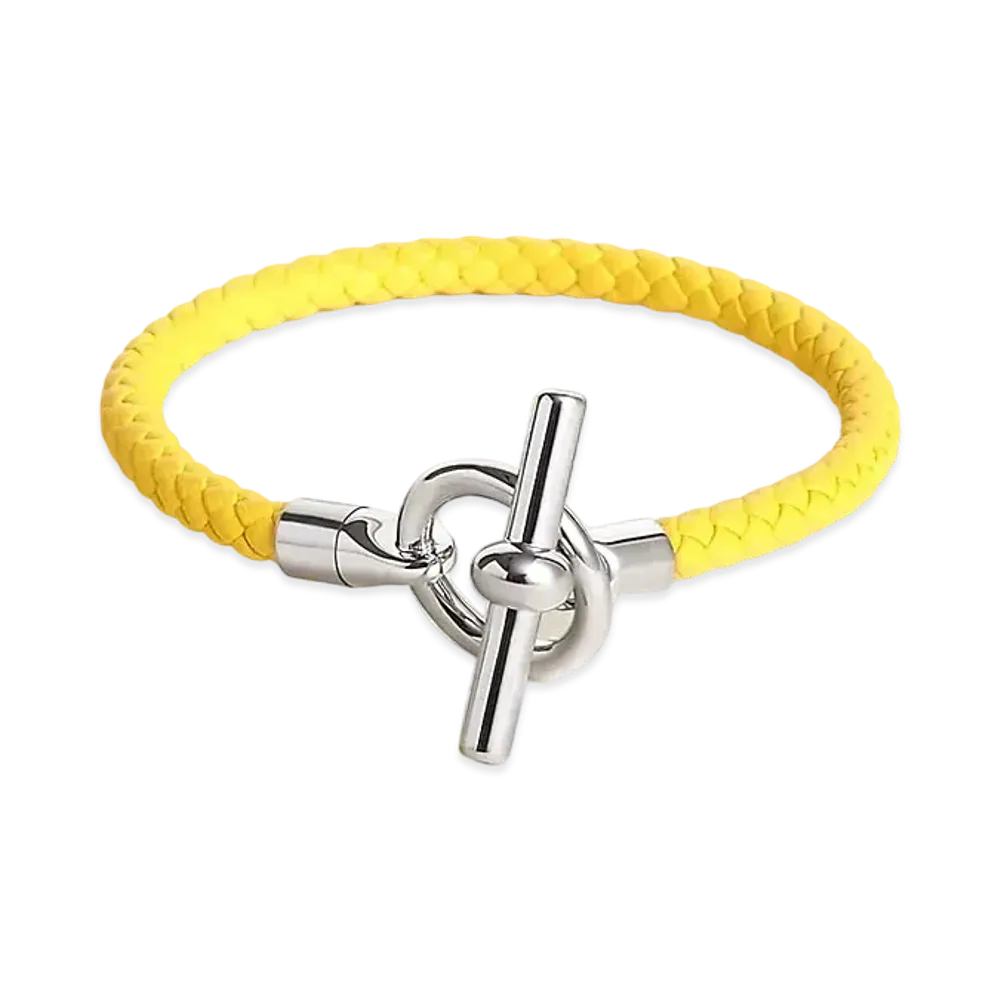 Hermes Glenan H Bracelet "Jaune de Naples/Palladium"